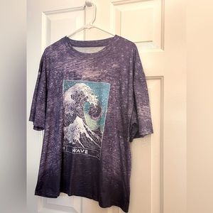 Purple Graphic Tee w/ Waves